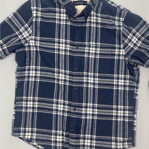 Abercrombie & Fitch Blue and White Flannel Shirt